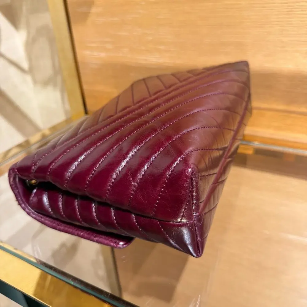 NEW‼️Tory Burch Willa Chevron Glazed Large Shoulder Bag 188185 $675